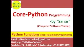 Python User Defined Functions with Arguments | Python Functions with Input Parameters | Python |