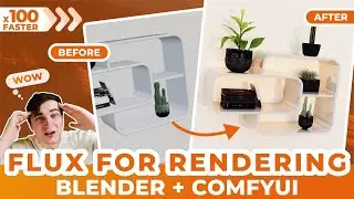Use FLUX AI to render x100 faster  Blender + ComfyUI (run in cloud)