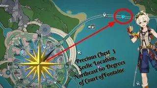 Precious Chest, 3 Seelie Locations, Northeast 60° of Court of Fontaine | Genshin Impact
