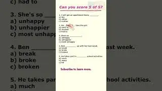 Can you score 5 of 5 if you study English? #shorts #english #learnenglish