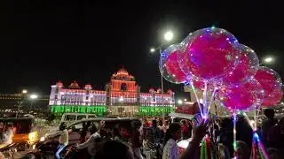 4K || Hyderabad Secretariat Office Tricolor lighting night view 2023 - Time Lapse