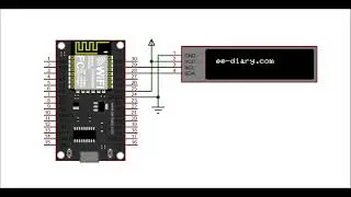LCD I2C NodeMCU simulation in Proteus