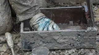 Boxes with dangerous finds in a German dugout
