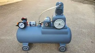 Homemade mini Air Compressor from PVC Pipe and Motor 775