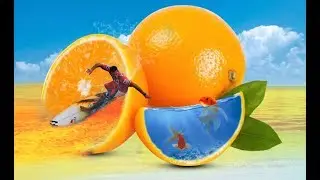 Surfing Orange Sea Manipulation in Adobe Photoshop cc by Ju Joy Design Bangla