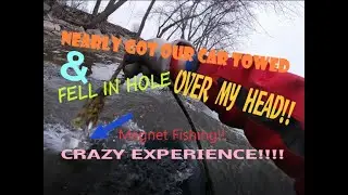 Crazy Day Magnet Fishing! CAR NEARLY TOWED! AND I FELL IN A HOLE OVER MY HEAD!!