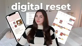digital reset + aesthetic google calendar, decluttering my digital space, ios home screen ideas  💻📱