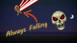 Defeating The Dungeon Guardian While Falling Infinitely In Terraria