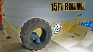 HUGE TIRE AT THE SKATEPARK!