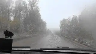 Первый осенний снег и мы на рыбалку