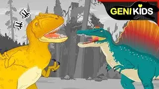 [공룡대전] 백악기 시대 공룡! 카르카로돈토사우루스 vs 스피노사우루스 | 육식공룡 대결★지니키즈