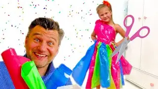 Alice and Dad Make Their Own Party Dress | Adam and Alice have fun with their dad