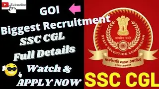 MOST AWAITED GOI BIGGEST Recruitment SSC CGL & SURPRISE || Salary || Post  Selection Procedure