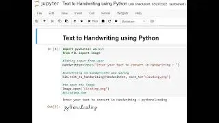 Text to Handwriting using Python