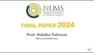 NUMS | Medical Admission Test (2024) | Biology Portion