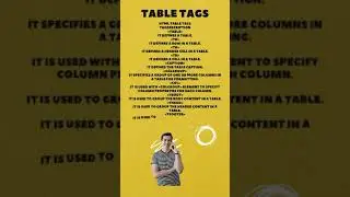 Table tags in html.