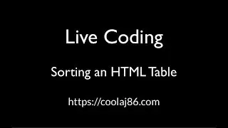 Live Coding - Sorting an HTML table with VanillaJS