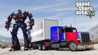 GTA 5 TRANSFORMERS MOD - I CRASHED INTO OPTIMUS PRIME!  - HD 60FPS