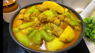 আলু ঝিঙে সয়াবিন এর হালকা পাতলা নিরামিষ ঝোল।Soyabean er torkari niramish recipe | pure veg recipe