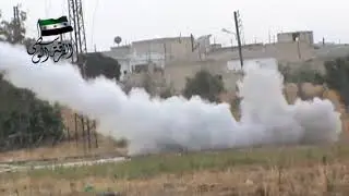 Homemade MLRS fires on Assad's troops