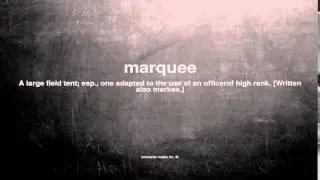 What does marquee mean