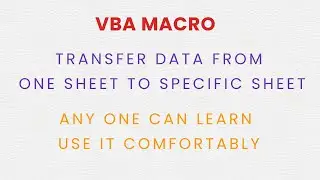 Use VBA To Transfer Data From One Sheet To Specific or Another Sheet / Explore / Excel