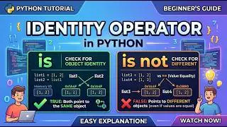 Identity Operator (is, is not) Python Beginner