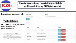How to create form insert update delete and search PHP & Javascript