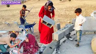 Building a shelter for the winter of a lonely nomadic mother