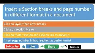 Insert a Section breaks and start the new section on the next page