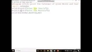 Write a Python Program To print the Calendar of given Month and Year?