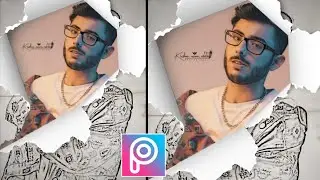 PicsArt Sketch Paper Torn Effect | Black And White Sketch Paper Torn Effect |PicsArt EditingTutorial