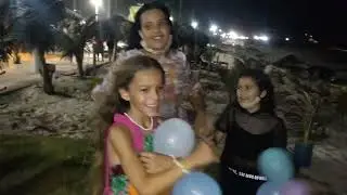 Pêssego na beira mar calçadão vila do mar Sofia chorou😱😢