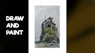 Line and Wash watercolor by Nil Rocha,draw and paint, pen and wash