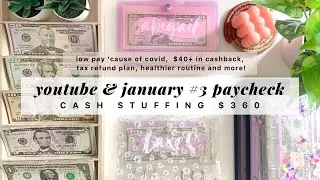 cash envelope stuffing | sinking funds | youtube + january #3 paycheck | low income