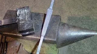 Нанесение фактуры на пруток штампом - художественная ковка металла
