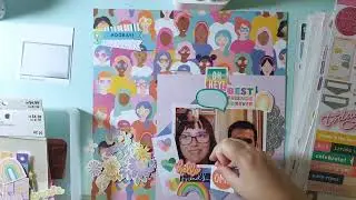 #30dscbl15 Day 27 Process Video | "Hello Friends" | Damask Love Grl Pwr Scrapbook Collection Layout