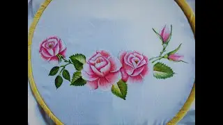 Painting/Fabric painting on clothes/Roses fabric painting/Fabric painting techniques.