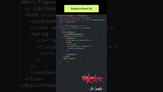 Rating in React JS ⭐️⭐️⭐️⭐️⭐️ 