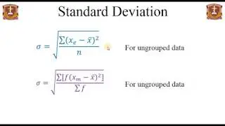 Measures of Dispersion (Standard Deviation)