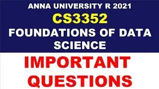 CS3352 FOUNDATIONS OF DATA SCIENCE ANNA UNIVERSITY IMPORTANT QUESTIONS TAMIL | Manojkumar C