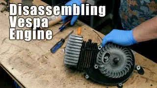 Disassembling a Vintage Vespa Gilera Citta Moped Engine w/special Guest