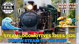 Steam Locomotives 3265 & 3526 - THNSW Steam to the Surf, 10th/11th August 2024