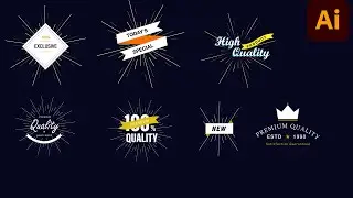 Vintage badges and stickers design in illustrator_Arttutor1
