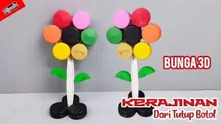 Kerajinan Dari Tutup Botol Bekas | Bunga 3D dari Tutup Botol | Kerajinan Daur Ulang Sampah Plastik