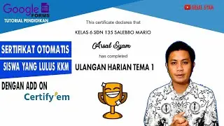 Autorespons sertifikat kepada siswa yang melampaui KKM dengan add on certify’em google form