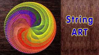 String art | Rainbow string art | Round shaped String art | How to do string art step by step