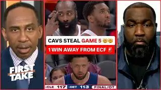 FIRST TAKE | Cavs proving to be a tougher matchup for Knicks in ECF! - Stephen A. on Harden win Gm 5