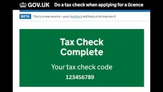 Getting a licence code using HMRC's tax check