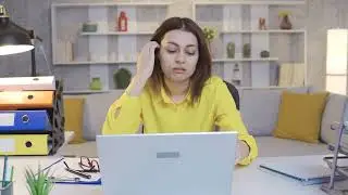 Depressed and stressed young business woman works stock videos